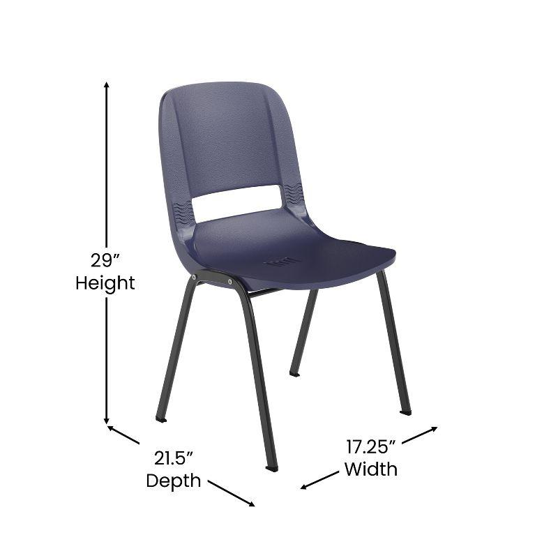 Navy Ergonomic Metal Frame Stackable School Chair