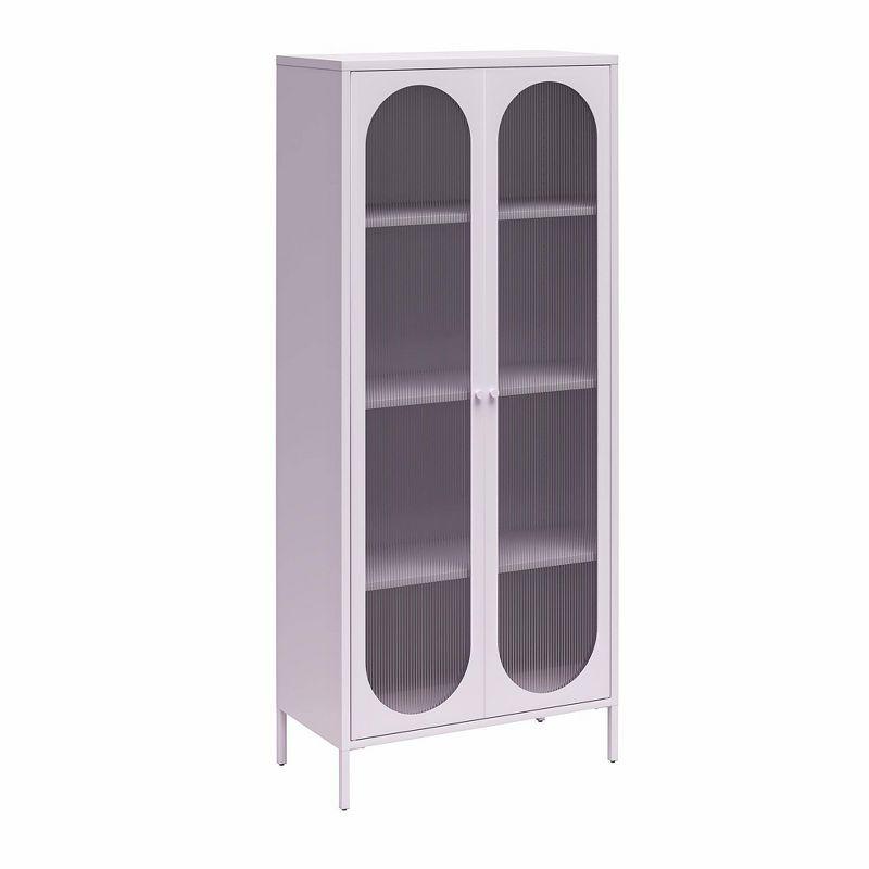 Luna 72.88'' Tall Accent Cabinet with Fluted Glass