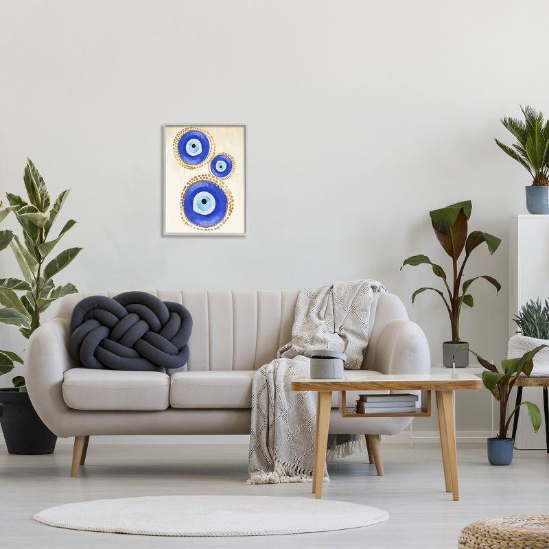 Stupell Industries " Round Blue Evil Eye Pattern Lustrous Dotted Detail " by Two Smart Blondes Painting Print