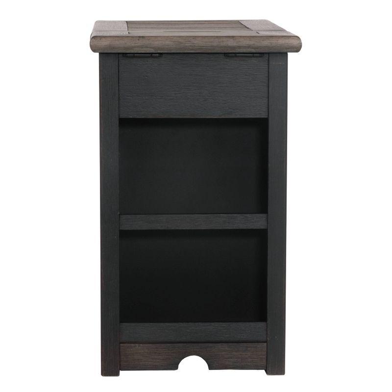 Tyler Creek Chairside End Table with USB Ports and Outlets Grayish Brown/Black - Signature Design by Ashley