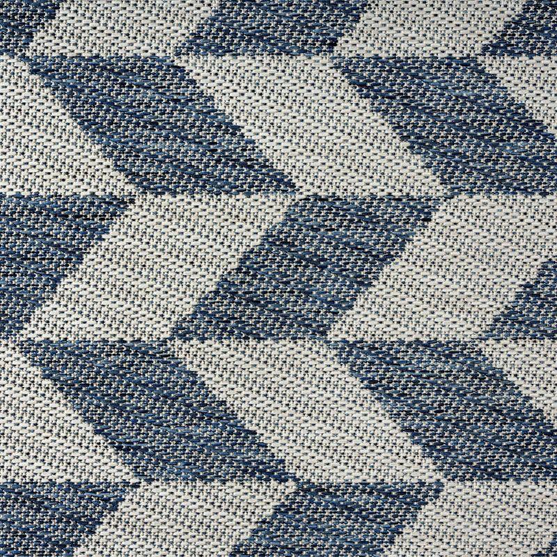 Modern Geometric Blue/Cream 5' x 7' Indoor/Outdoor Area Rug