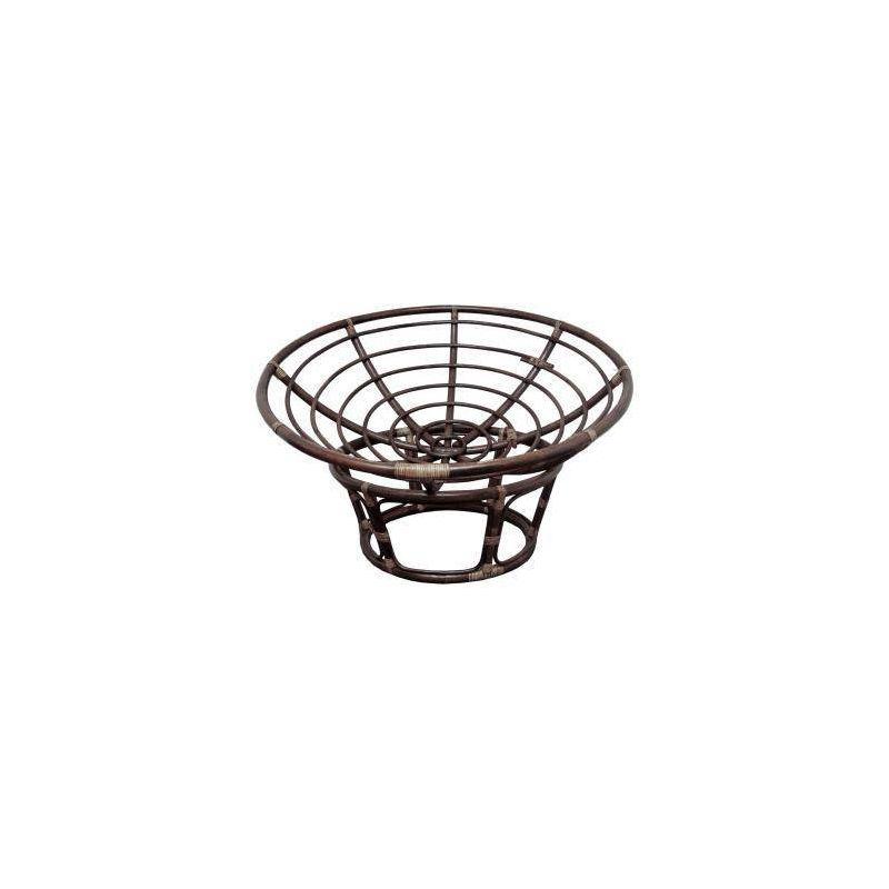 42" Rattan Papasan Chair with Micro Suede Cushion Aqua Blue - International Caravan: Handmade, Walnut Finish, Comfy Seating