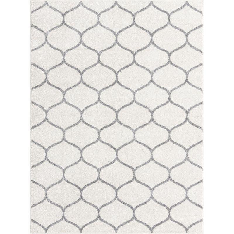 Unique Loom 9' 0 x 12' 0 Trellis Frieze Rounded Ivory Area Rug