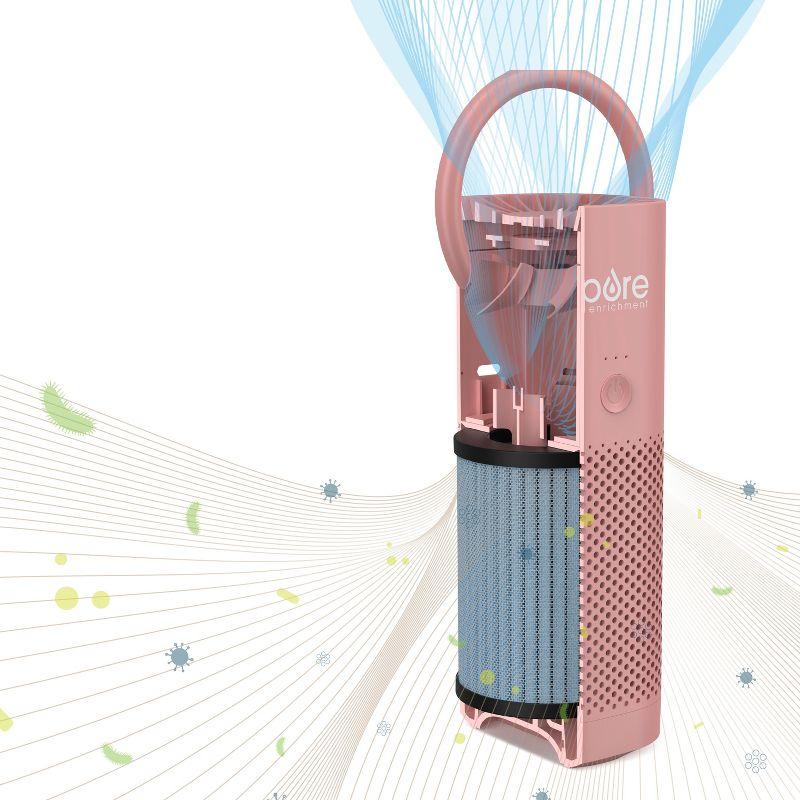 Pure Enrichment Pure Zone Mini Personal Air Purifier Blush: HEPA Filter, USB Powered, 3 Settings, 5-Year Warranty