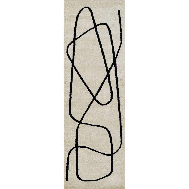 Shayla Hand-Tufted Wool Rug - White / 2'6" x 8'