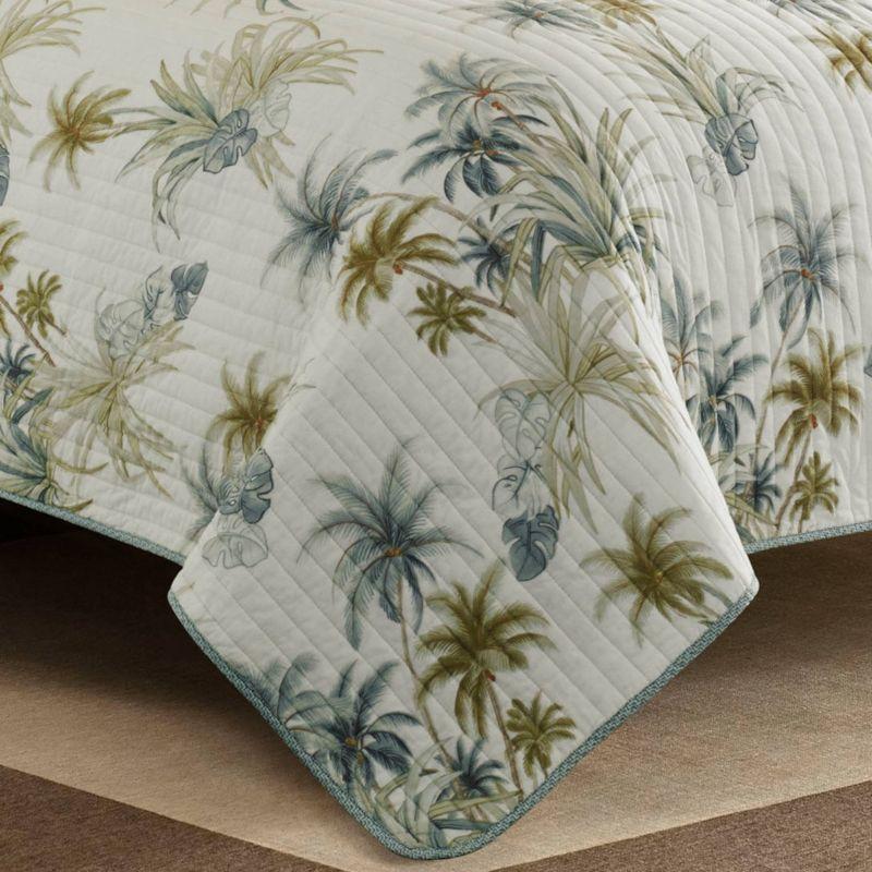 Standard Serenity Palms Sham Aqua - Tommy Bahama: Coastal Botanical Design, 100% Cotton, Machine Washable