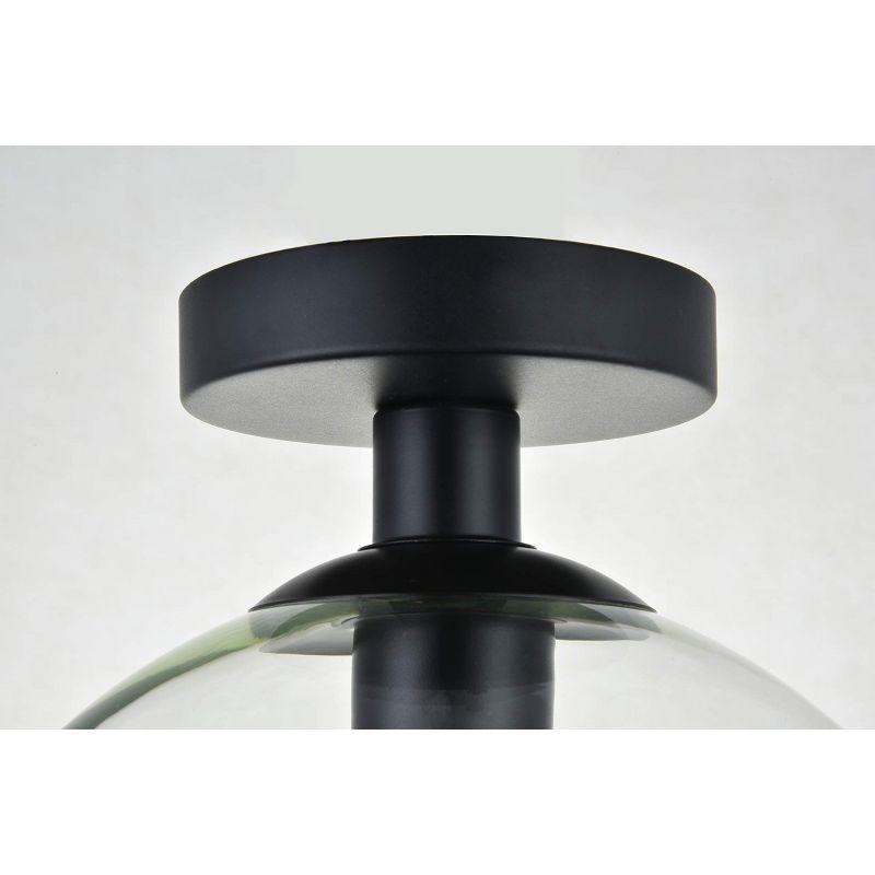 Elegant Lighting Baxter 1 Light Black Flush Mount With Clear Glass