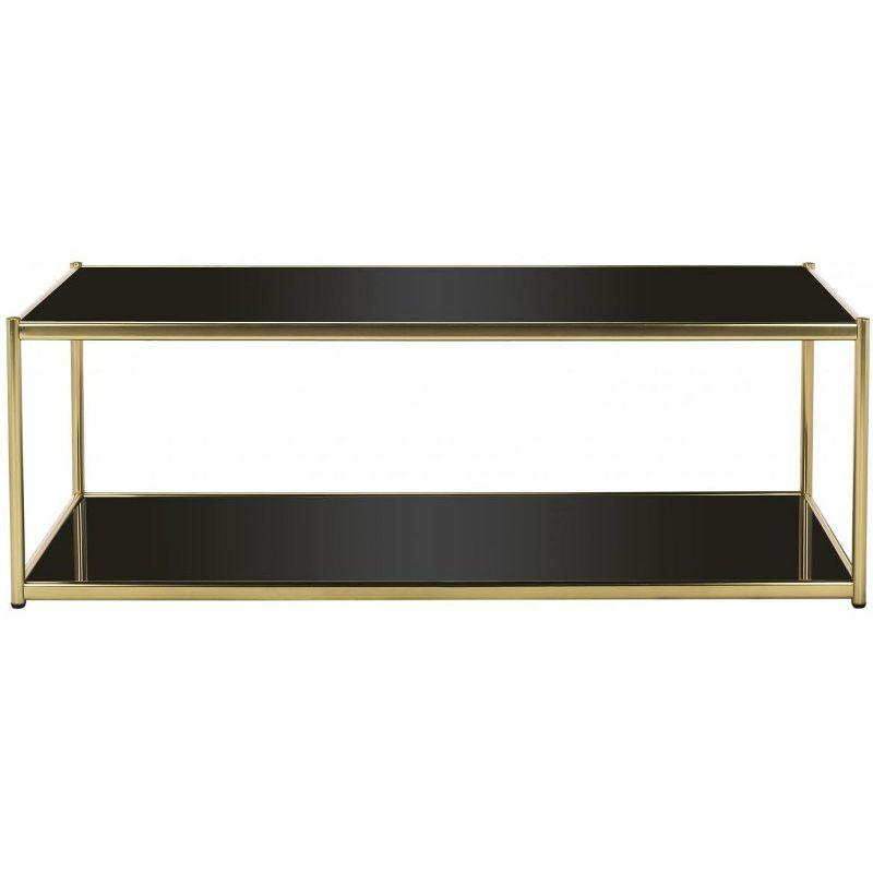 Bauhaus Inspired 51'' Gold and Glass Rectangular Coffee Table