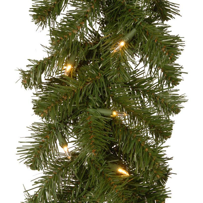 9ft Green Spruce Garland with Dual Color LED Lights