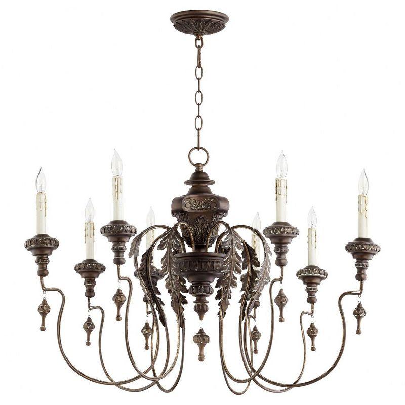 Quorum Lighting Salento 8-Light Chandelier, 8 Bulbs, Vintage Copper, 38 Width, 24 Height