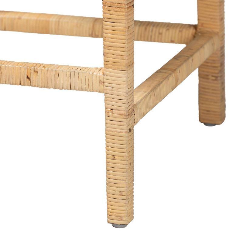 Sofia Wood and Rattan Counter Height Barstool Natural - bali & pari