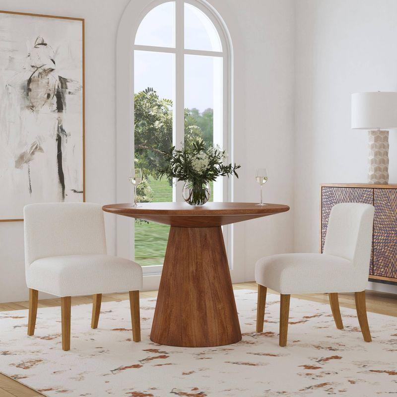 Upholstered Dining Chair Cream - HomePop: Tailored Design, Wood Legs, Spot Clean, 250lbs Capacity