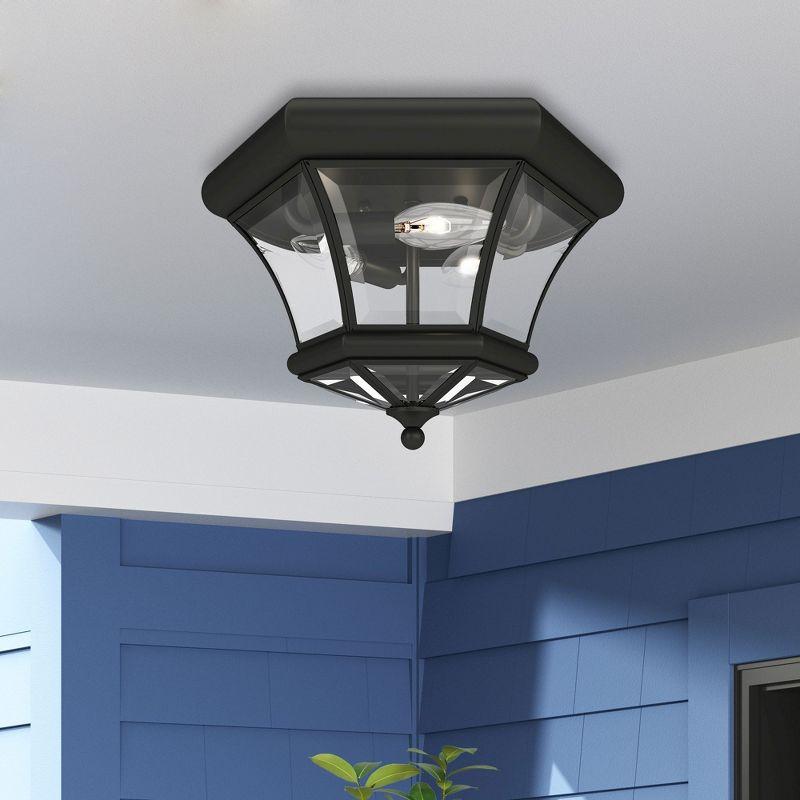 Livex Lighting Monterey/Georgetown 3 - Light Flush Mount in  Black