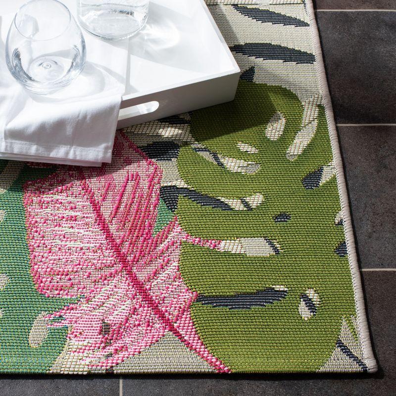 Gray and Pink Flamingo Outdoor Synthetic Area Rug 4' x 6'