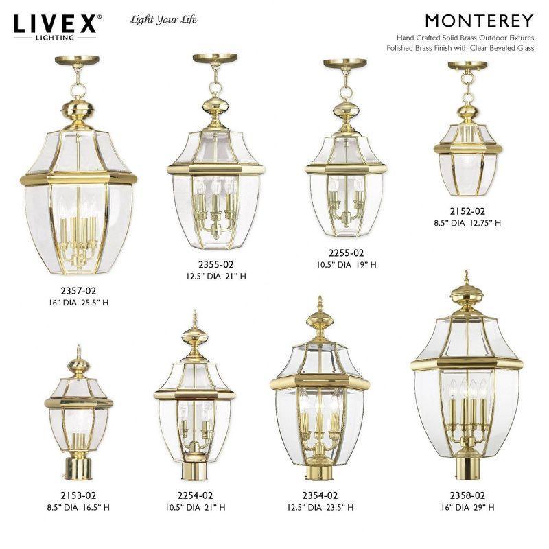 Lighting Lumens 4 Light Outdoor Post Lantern Pendant Lighting Fixture - Clear Beveled Glass Shade