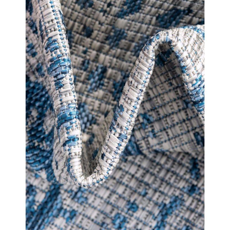 Unique Loom 5' 3 x 8' 0 Oval Indoor/Outdoor Traditional Blue Area Rug