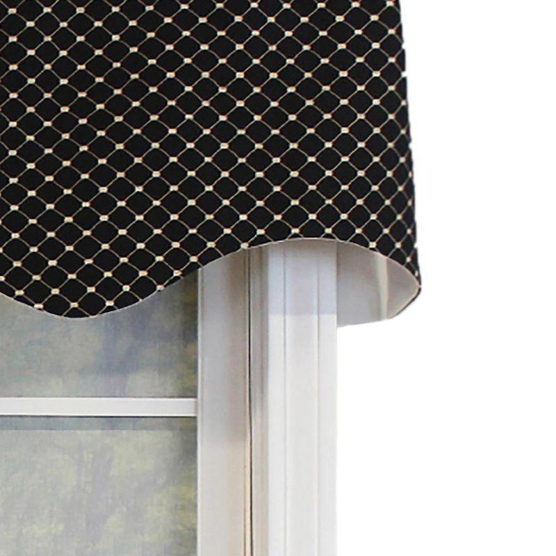 Checkered Cotton Blend Scalloped 50'' W Window Valance