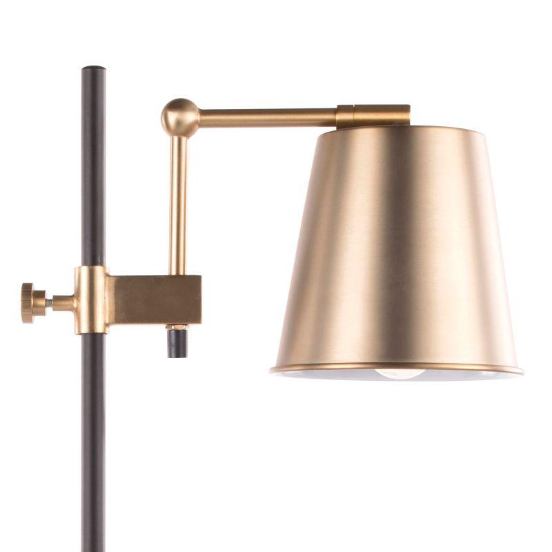 25-29" Metric Table Lamp Antique Brass/White - LumiSource: Vintage Style, Adjustable Head Tilt, UL Listed, Metal Shade