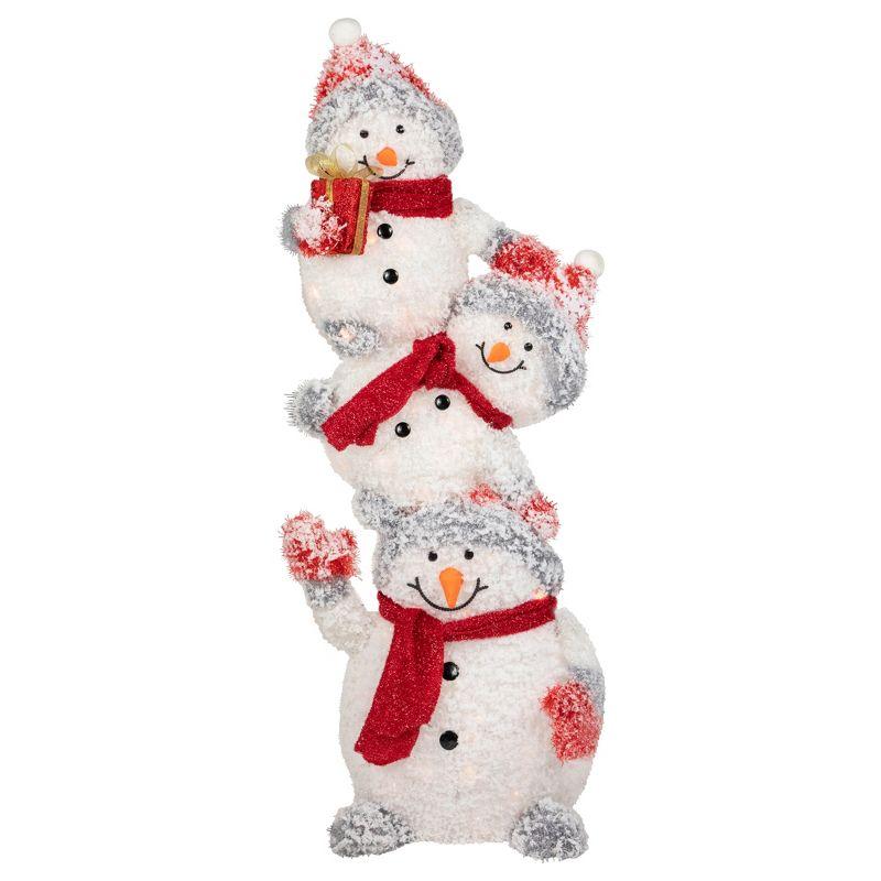 42" Lighted Stacked Snowman Family Outdoor Christmas Decoraton