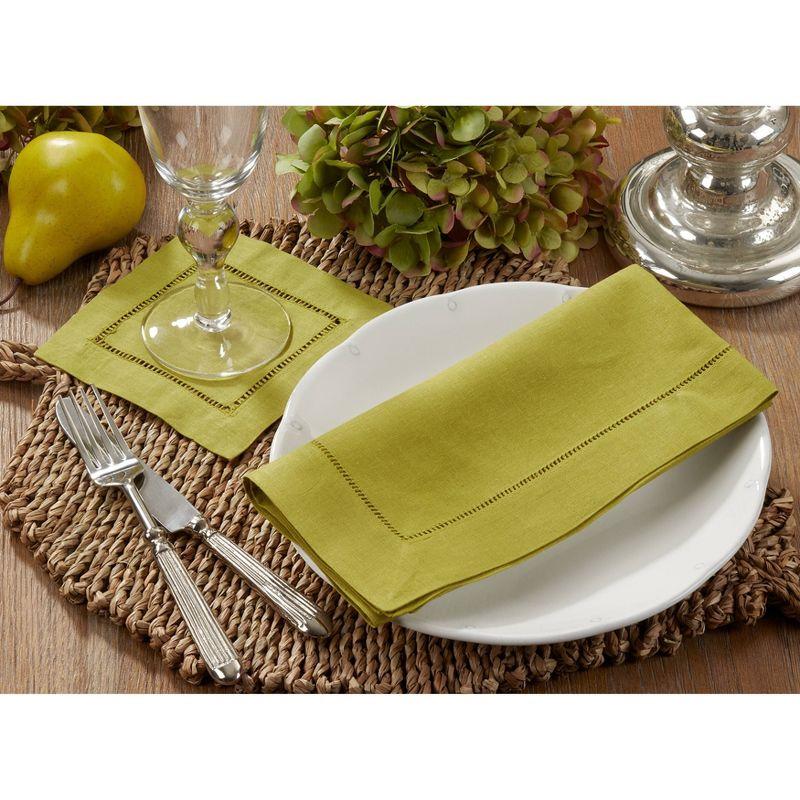 Hemstitched Cocktail Napkins (Set Of 12)