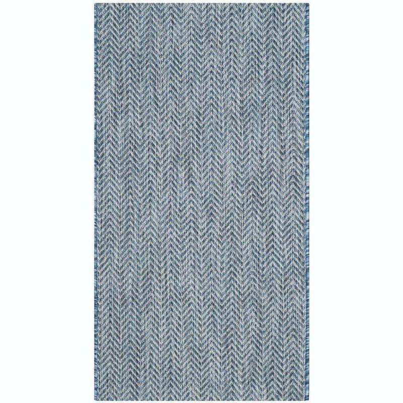 Courtyard CY8022 Power Loomed Indoor and Outdoor Accent Rug - Navy/Grey - 2'x3'7" - Safavieh