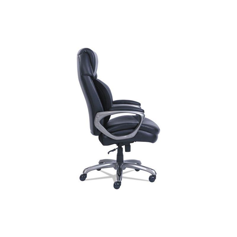 SertaPedic Cosset Big and Tall Executive Chair, Supports Up to 400 lb, 19" to 22" Seat Height, Black Seat/Back, Slate Base