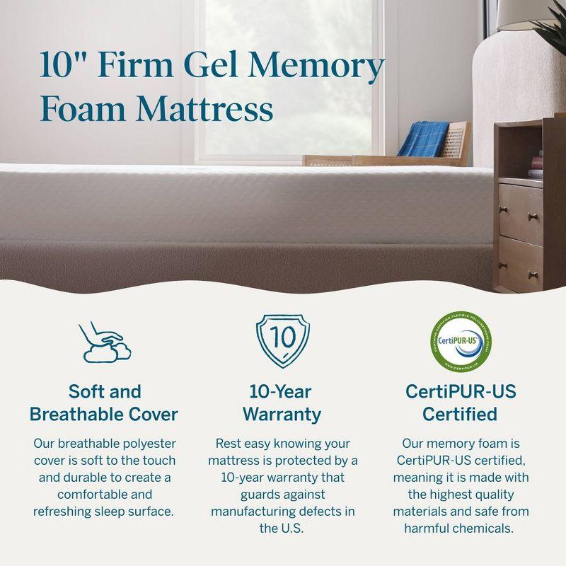 Lucid Comfort 10”Gel Memory Foam Mattress - Medium Firm Feel