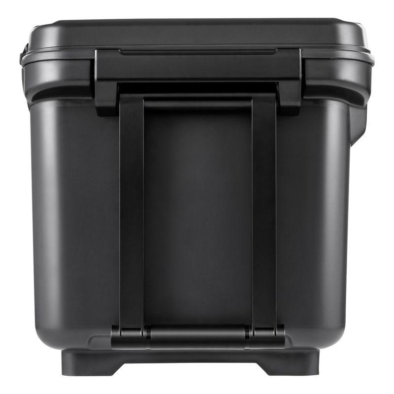 IRIS USA HUGEL 64 QT Cooler Box Insulated, Hard Cooler, Vacuum-Insulated Panels Durable Portable Ice Chest with Built-in Handle and Wheels, Black