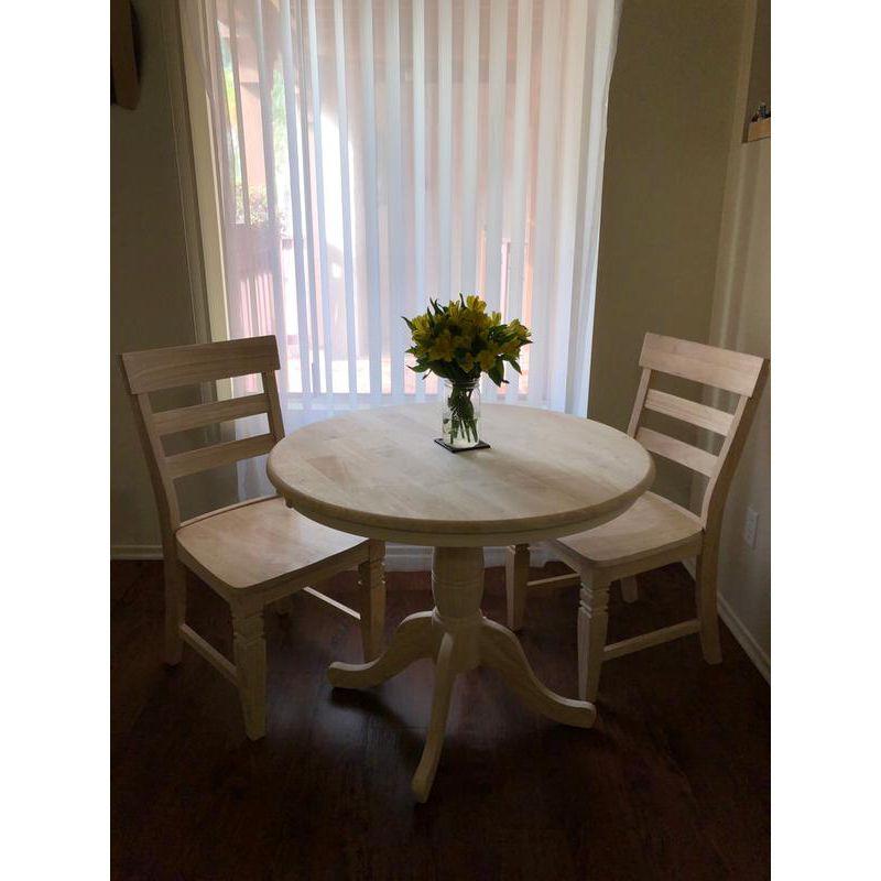 36" Round Top Pedestal Dining Table Unfinished - International Concepts