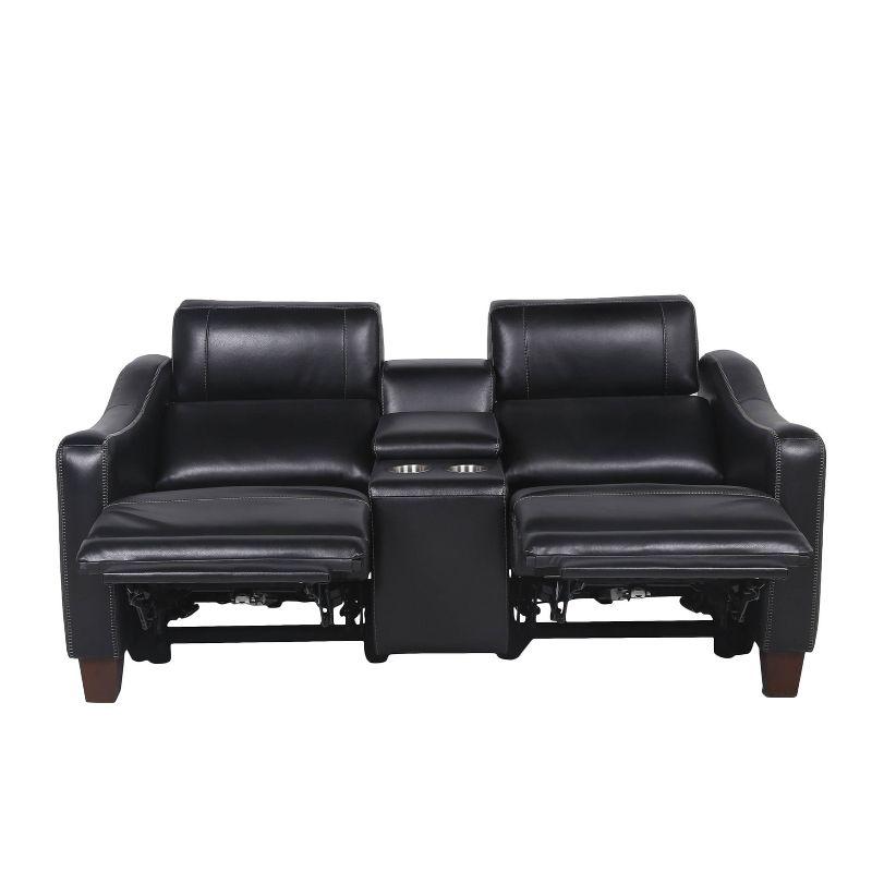 Giorno Power Console Loveseat Black - Steve Silver Co.