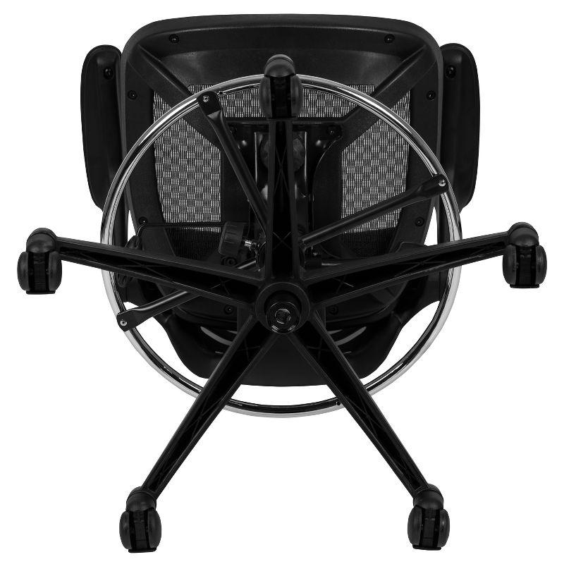 Flash Furniture Mid-Back Transparent Mesh Drafting Chair with Flip-Up Arms