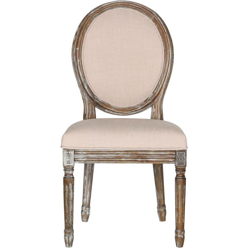 Holloway 19''H French Brasserie Oval Side Chair (Set of 2) - Beige/Rustic Oak - Safavieh