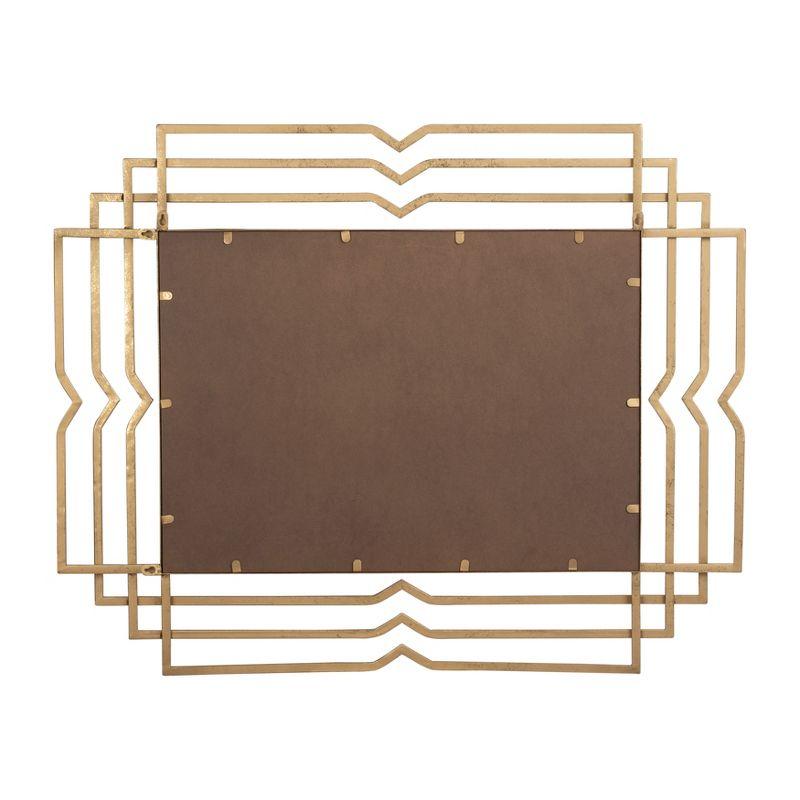 SAGEBROOK HOME 39" Metal Rectangular Mirror Gold: Contemporary Style, Hand-Painted, Wall Mount, Iron Frame