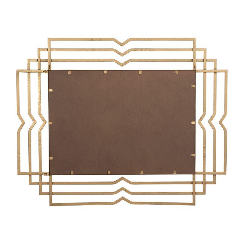 SAGEBROOK HOME 39" Metal Rectangular Mirror Gold: Contemporary Style, Hand-Painted, Wall Mount, Iron Frame