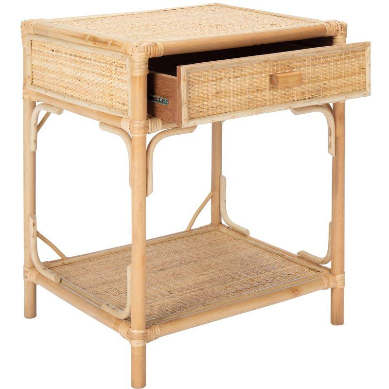 Roya 1 Drawer 1 Shelf Nightstand - Natural - Safavieh.