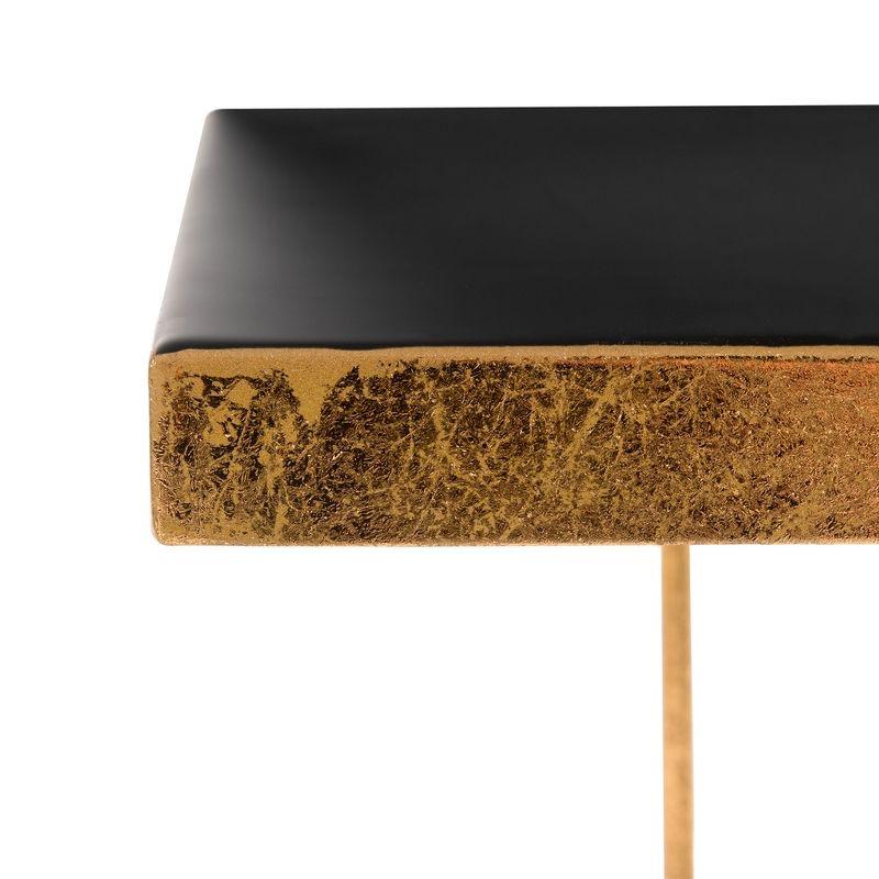 Amarylis Greek Key Side Table - Black Enamel/Gold - Safavieh.