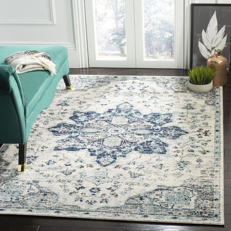 Madison 900 MAD921 Power Loomed Indoor Area Rug - Ivory/Navy - 5'3"x7'6" - Safavieh