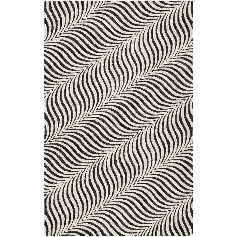 Metro MET456 Hand Tufted Area Rug - Black/Beige - 6'x6' - Safavieh.