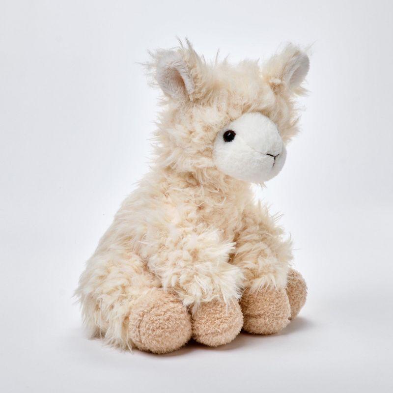 Bearington Fuzzy Plush Llama Off White Stuffed Animal, 11.5 Inches