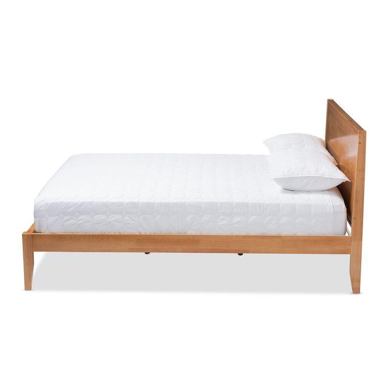 Marana King-Sized Pine Wood Frame Platform Bed with Natural Oak Finish