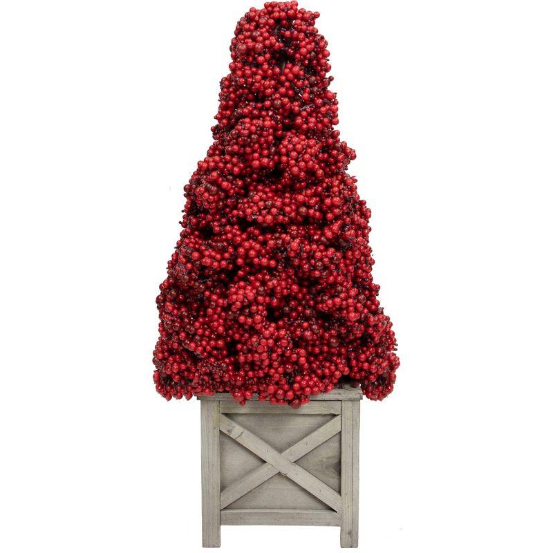 Red Berry Cone Potted Christmas Topiary