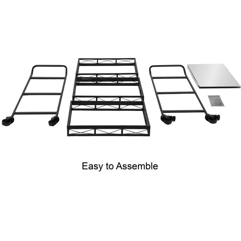 Kate and Laurel Ketia Rectangle Metal Bar Cart, 23x13x35, Black