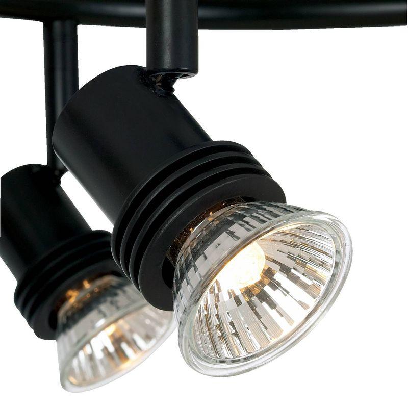 Pro Track Spiral 5-Head LED Ceiling Track Light Fixture Kit Spot Light GU10 Directional Adjustable Black Modern Kitchen Bathroom Dining 15 3/4" Wide