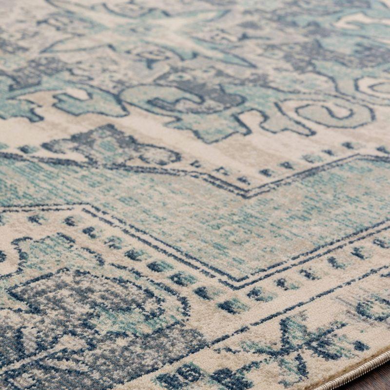 Livabliss 7'10"x9'11" Thatch Traditional Rug Blue: Medium Pile, Fade & Stain-Resistant, Indoor Use