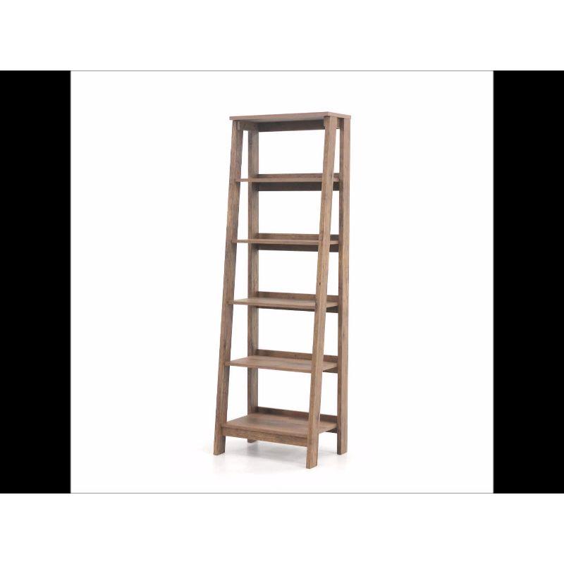 71.14" Trestle 5 Shelf Bookcase Mystic Oak - Sauder: Open Display, Fixed Shelves