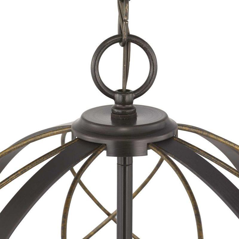 Progress Lighting Brandywine 3-Light Pendant, Antique Bronze, Steel, Farmhouse/Transitional, Hand-Gilded Wire Accents