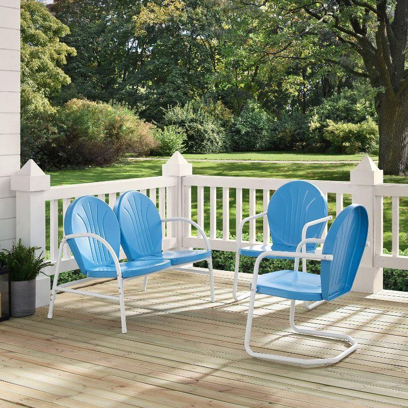 Griffith 3pc Outdoor Seating Set - Sky Blue - Crosley