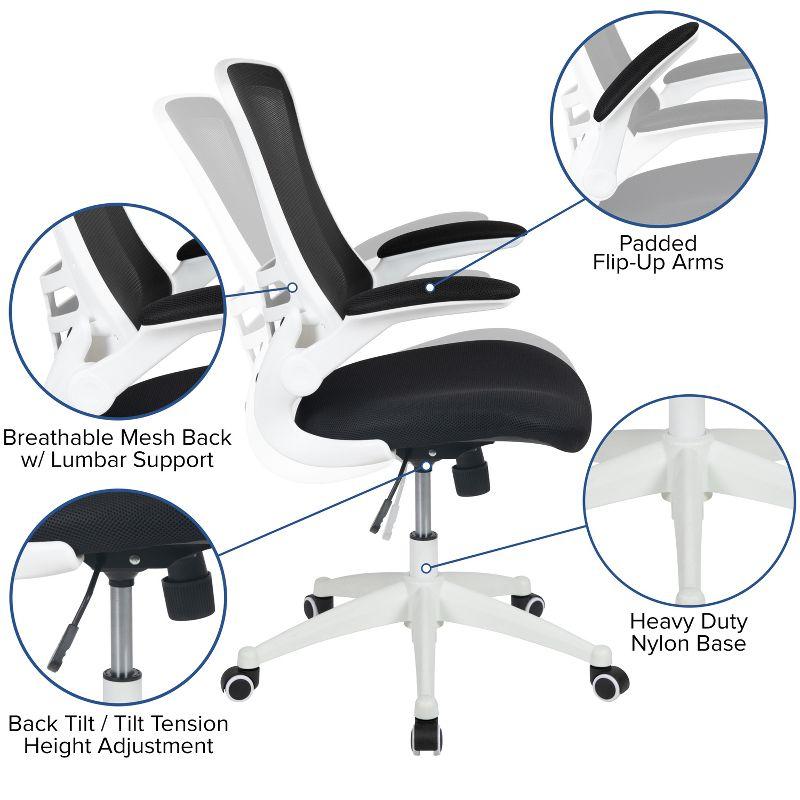 Flash Furniture Mid-Back Mesh Swivel Ergonomic Task Office Chair with Flip-Up Arms