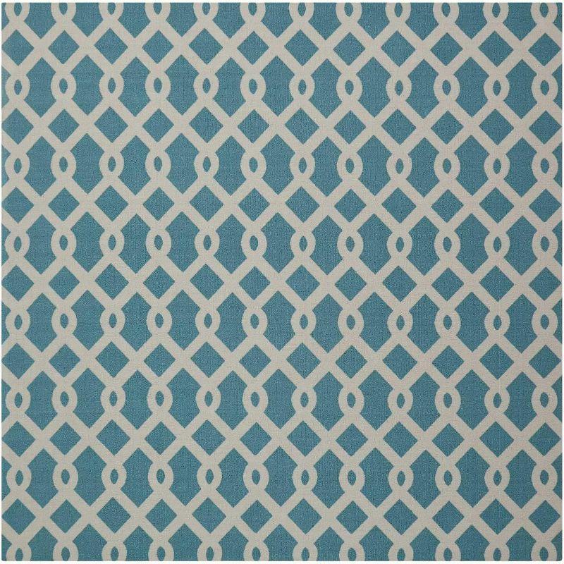 Easterly Geometric Blue and White Outdoor Square Rug