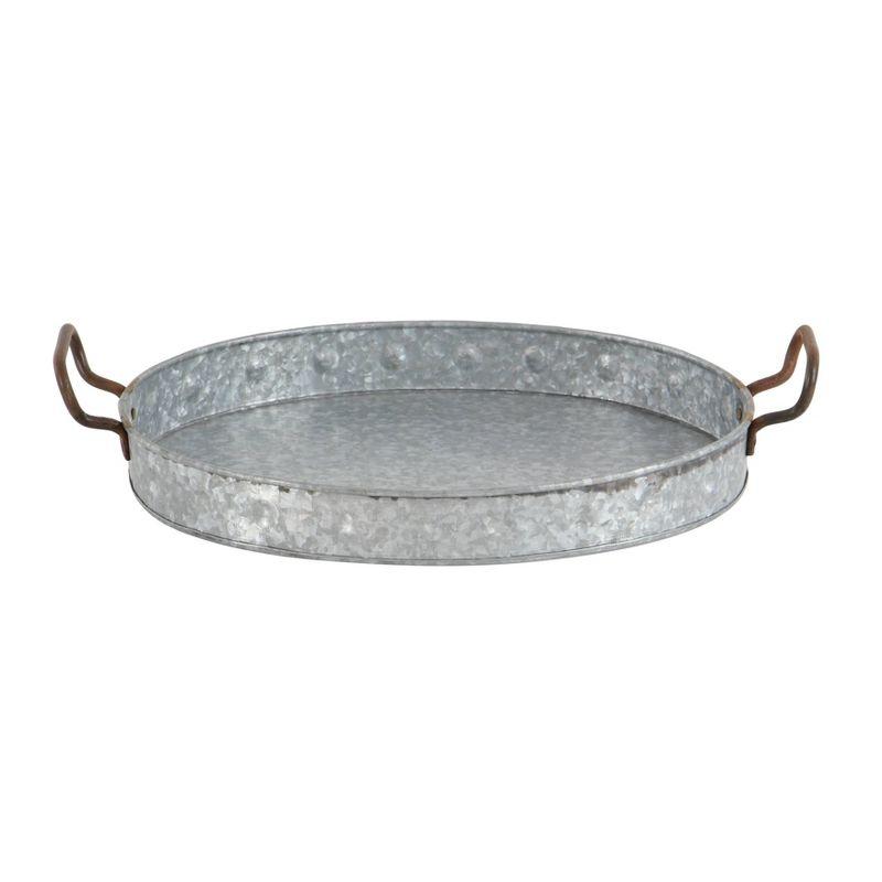 Farmhouse Iron Serving Tray Set Gray 3pk - Olivia & May